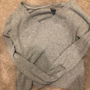 Grey v neck super soft sweater